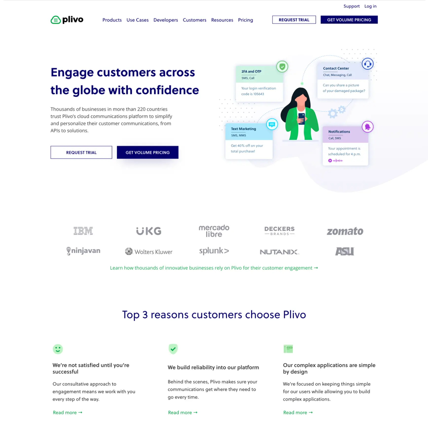 Plivo Website Mockup